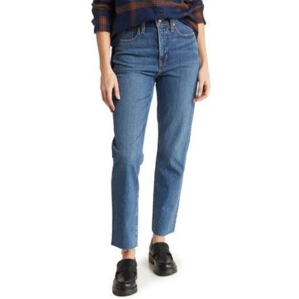 Madewell Perfect Vintage Jean Pant High Rise Tapered Leg 90s Mom Denim Blue 32